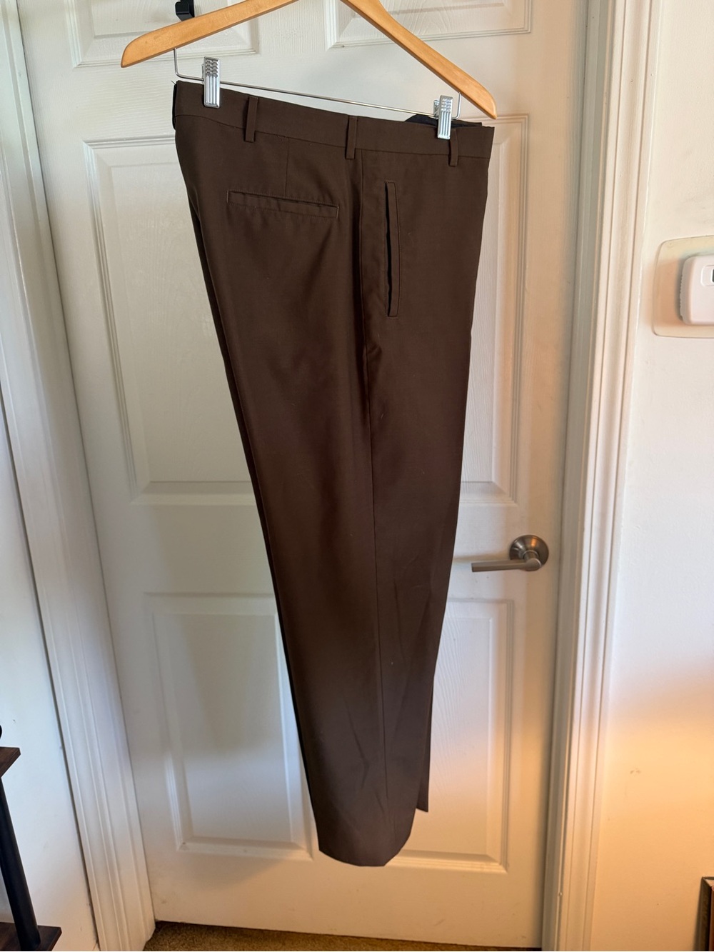 Kenneth Cole Reaction Dark Brown Wool‑Blend Dress Pants 34x32